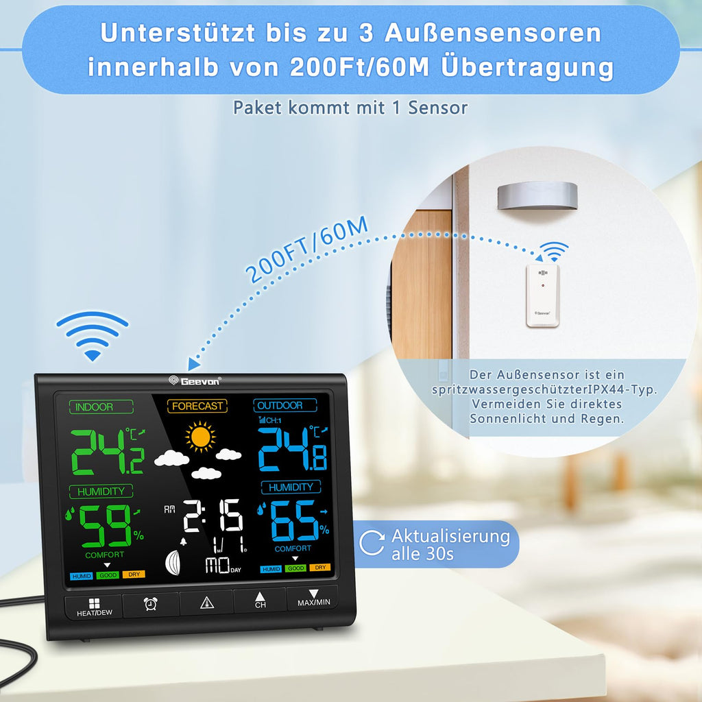 Wireless LCD Weather Station with Battery
