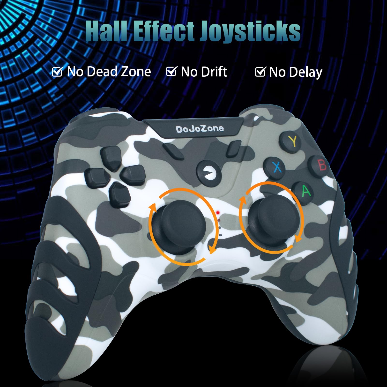 Wireless PC Gamepad Controller with Hall Effect Joysticks – Compatible with Windows/PS3