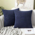 MIULEE 50x50cm Corduroy Decorative Throw Pillow Covers for Sofa, 2-Pack – Burgundy