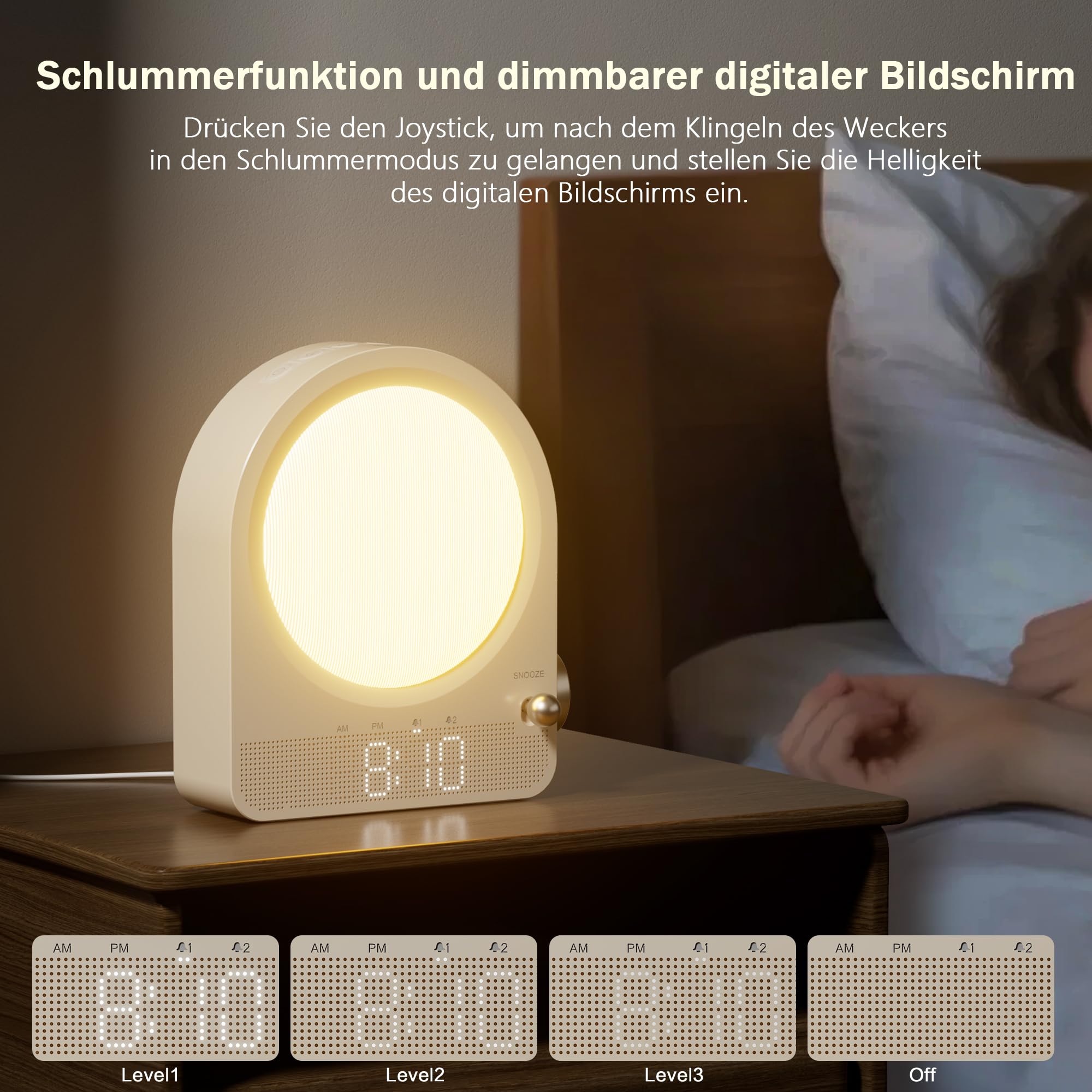 Budzik z regulowanym światłem – Lampa nocna