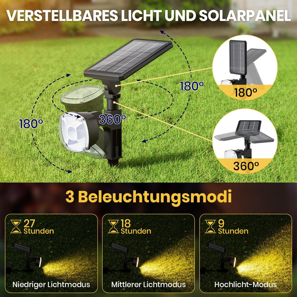 36 LED solar spotlights