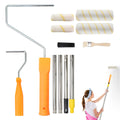 Fourindo 4"/9" Paint Roller Set - 4 Bar Handle, Sleeves & Brush - Multi-coloured - Mixed box