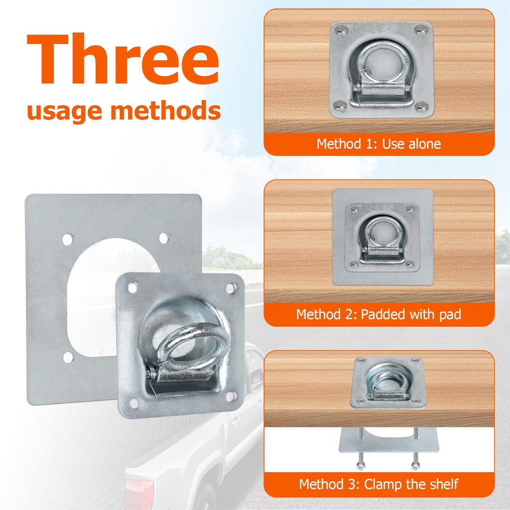Trailer Tie-Down Rings, 6 Pieces – Silver