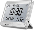Digital Azan Clock with Automatic Prayer Times – 8 Sounds, White