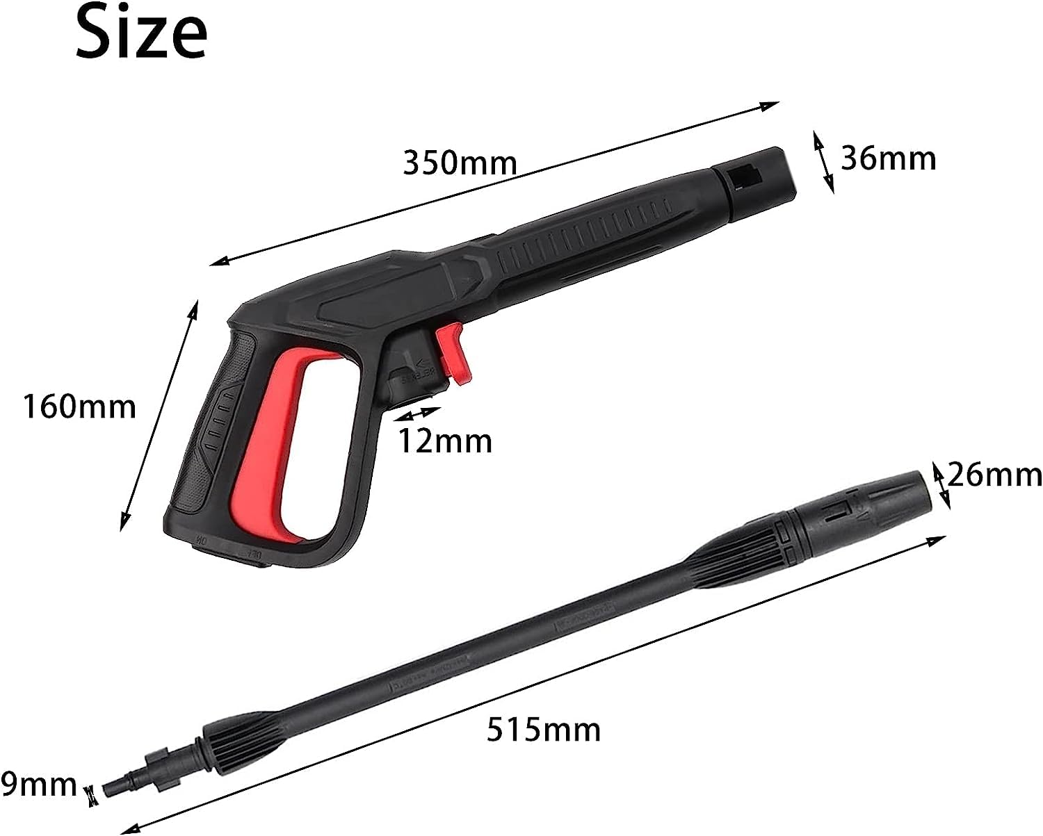 High-pressure washer gun Accessories kit for Bosch AQT - Black
