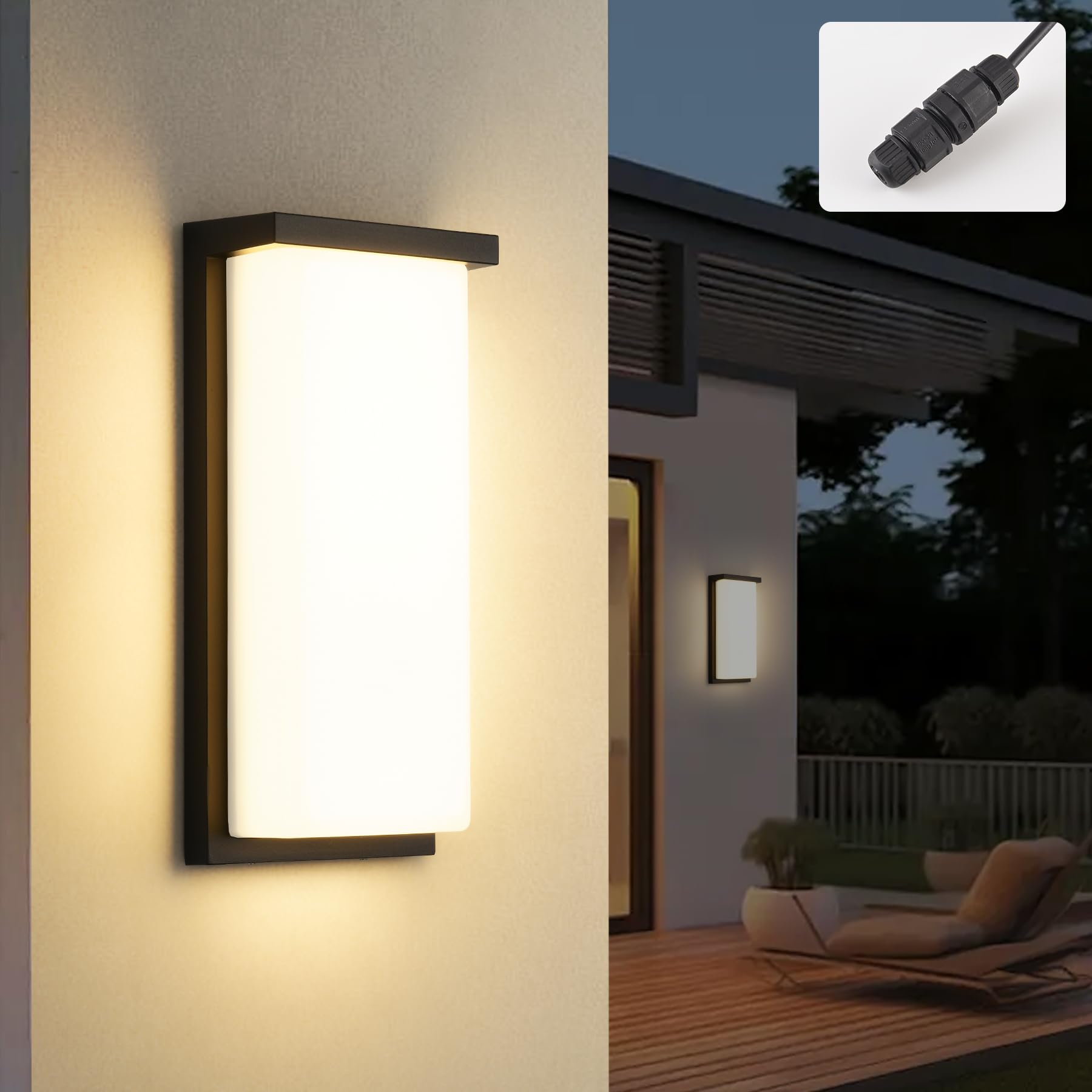 32W LED Wall Lamp IP65 – Aluminum, Warm White 3000K, Outdoor/Indoor
