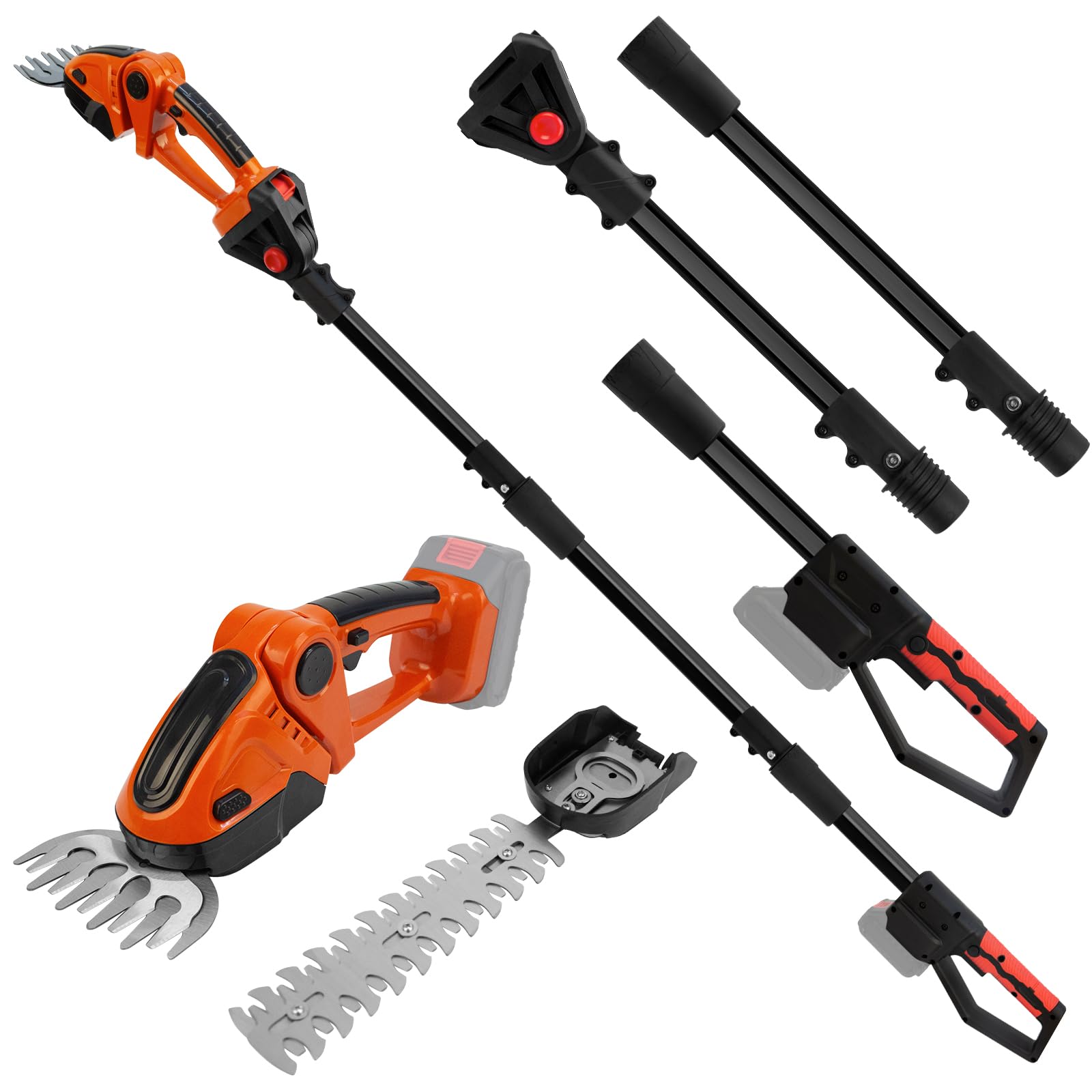 Cordless Telescopic Hedge Trimmer 21V Adjustable Handle – Battery Not Included