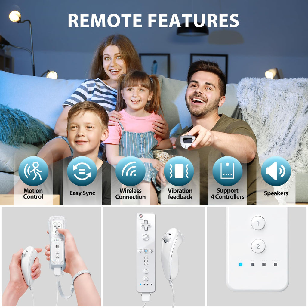 GOUYESHO Replacement Remote for Wii/Wii U with Nunchuck – 2 Pack Red and White