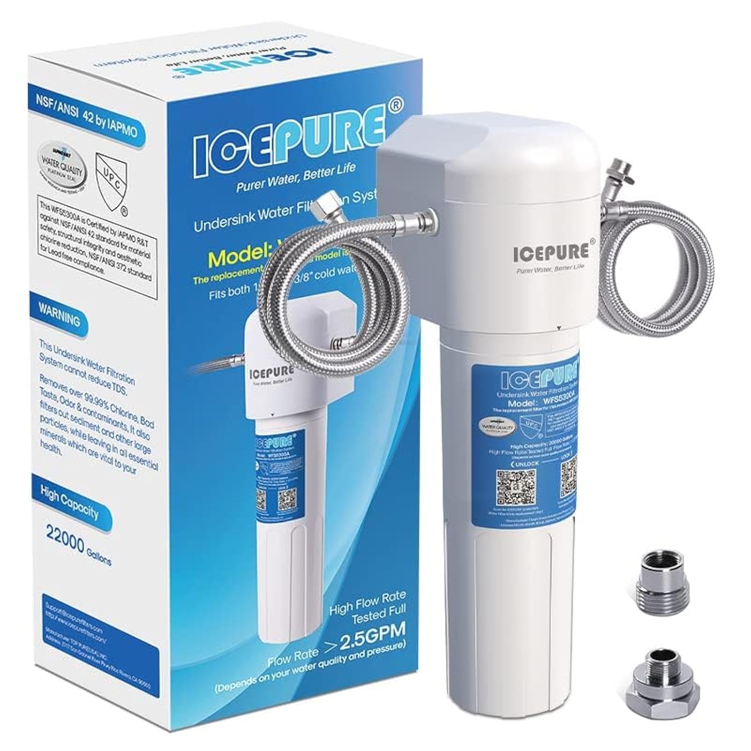 ICEPURE Under Sink Water Filter System – Removes 99.99% Chlorine