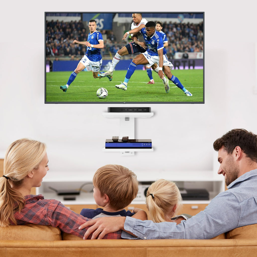 Wisząca półka na projektor 2-poziomowa dla PS5, DVD, konsol – Biała