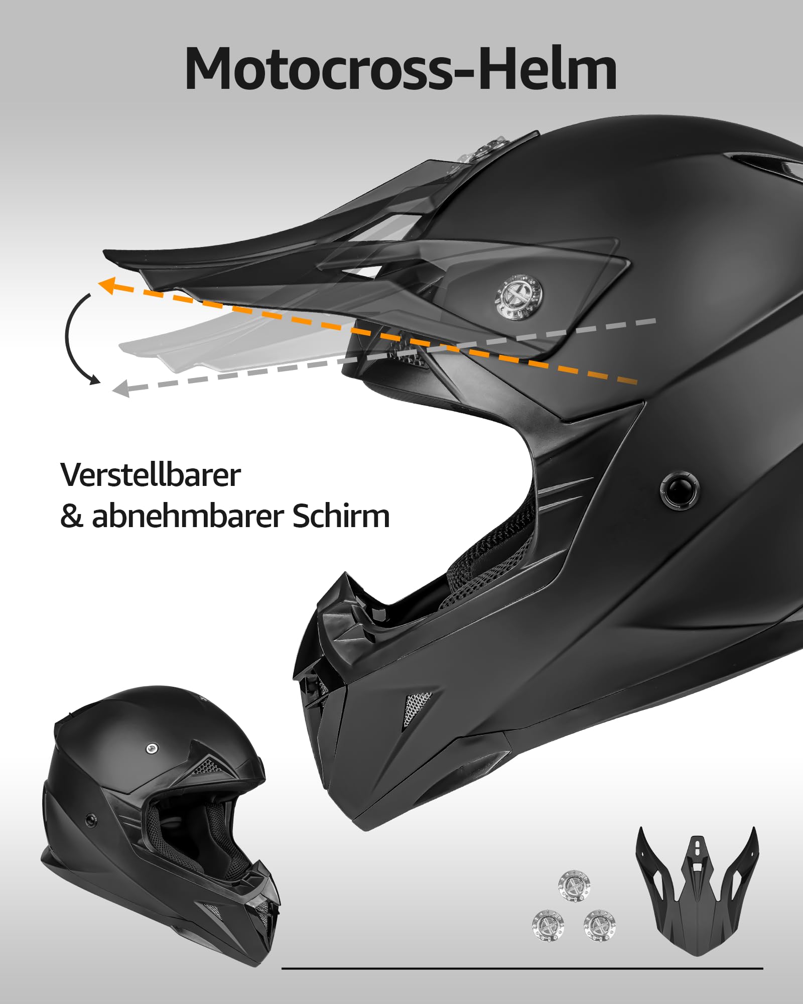 Kask Motocyklowy YEMA YM-915 Cross Enduro – Czarny Mat, Rozmiar XL