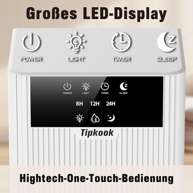 Przenośny osuszacz powietrza elektryczny 2400ml automatyczne rozmrażanie 3 timery 10 kolorów LED