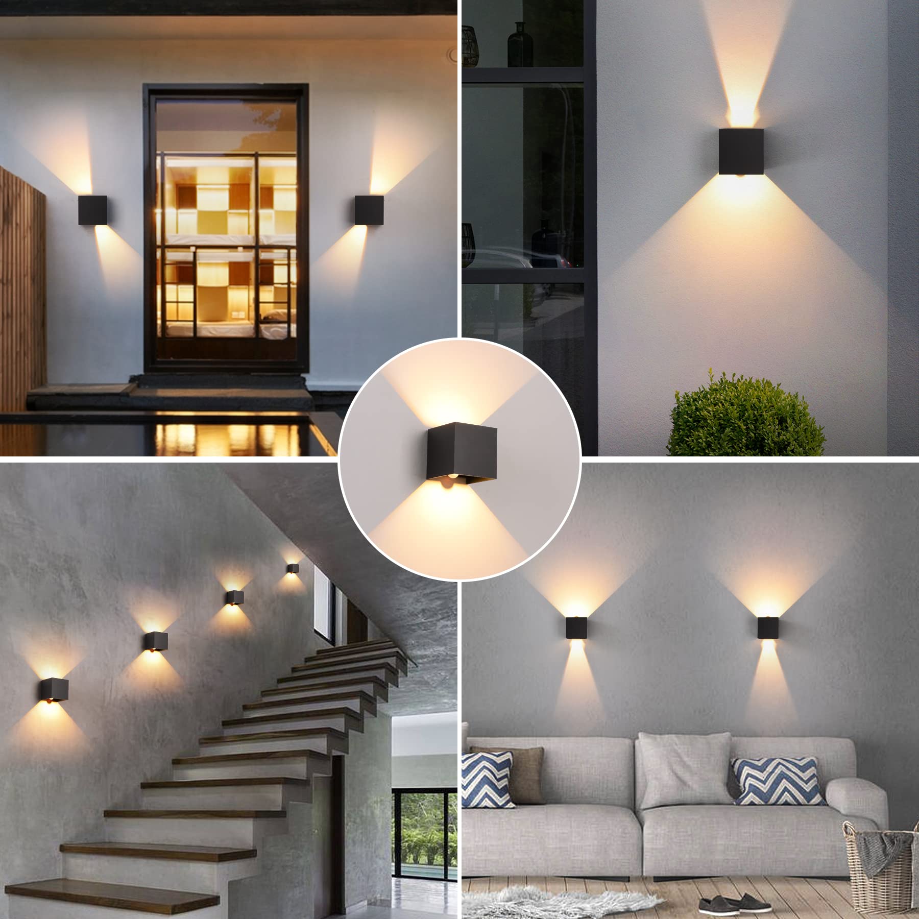 LED Wall Lamp with Motion Sensor 12W IP65 Waterproof Adjustable Beam Angle – Black