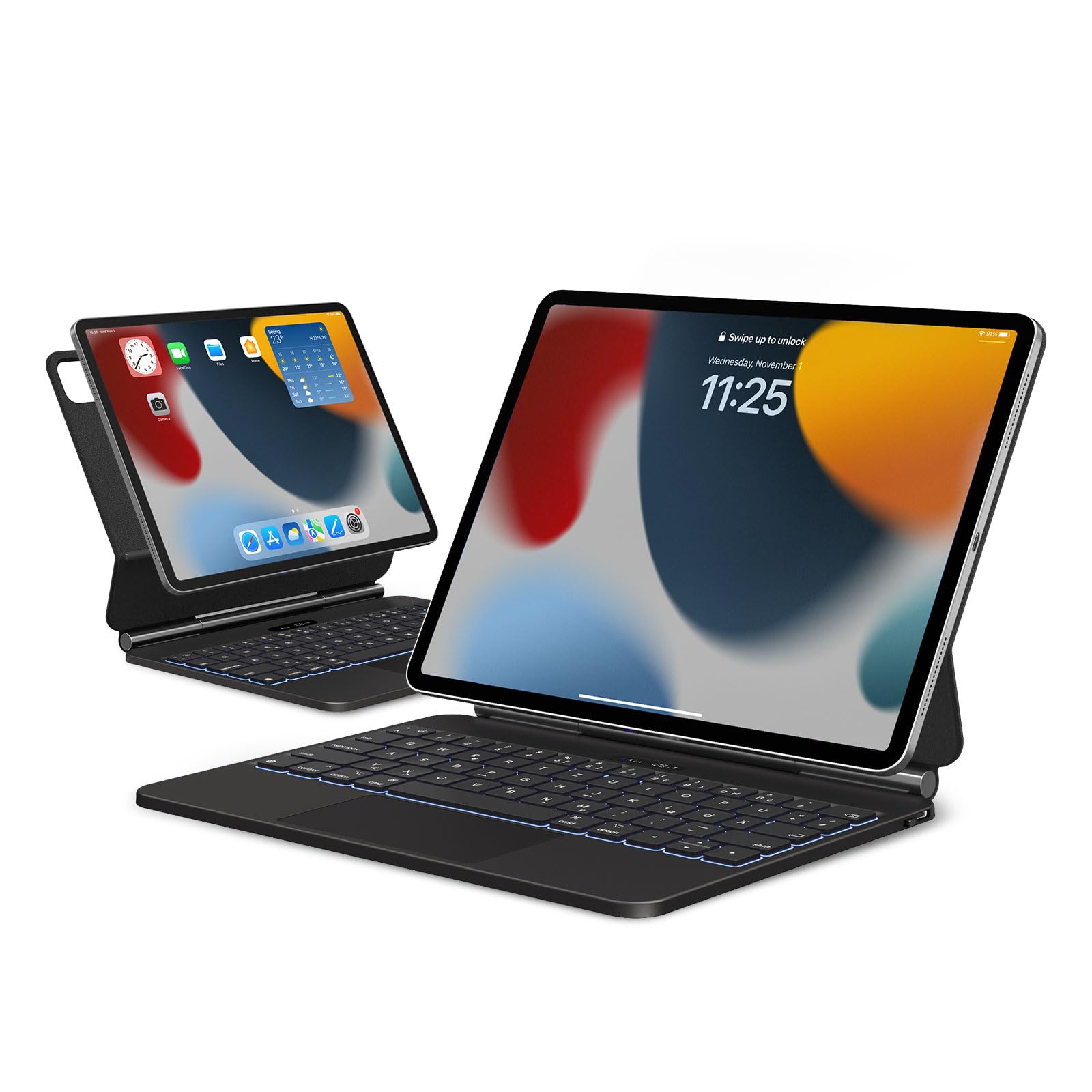 APPS2Car Keyboard for iPad Air Magic Keyboard Floating Cantilever with Touchpad Backlit – Black