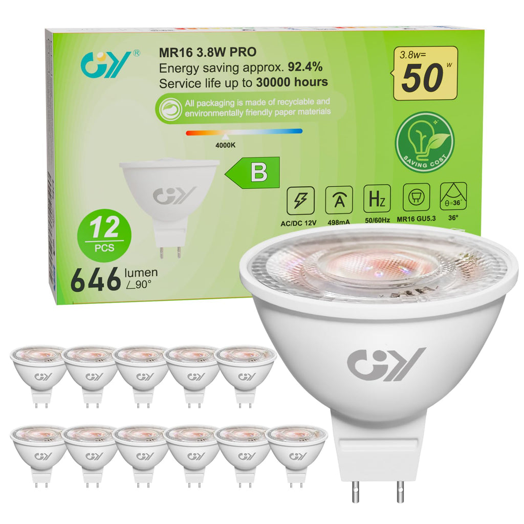 LED GU5.3 Bulb Neutral White 3.8W 646 Lumens Energy Saving 12 Pack – Neutral White