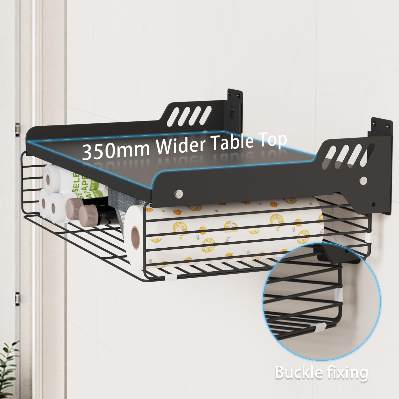 Microwave shelf, black