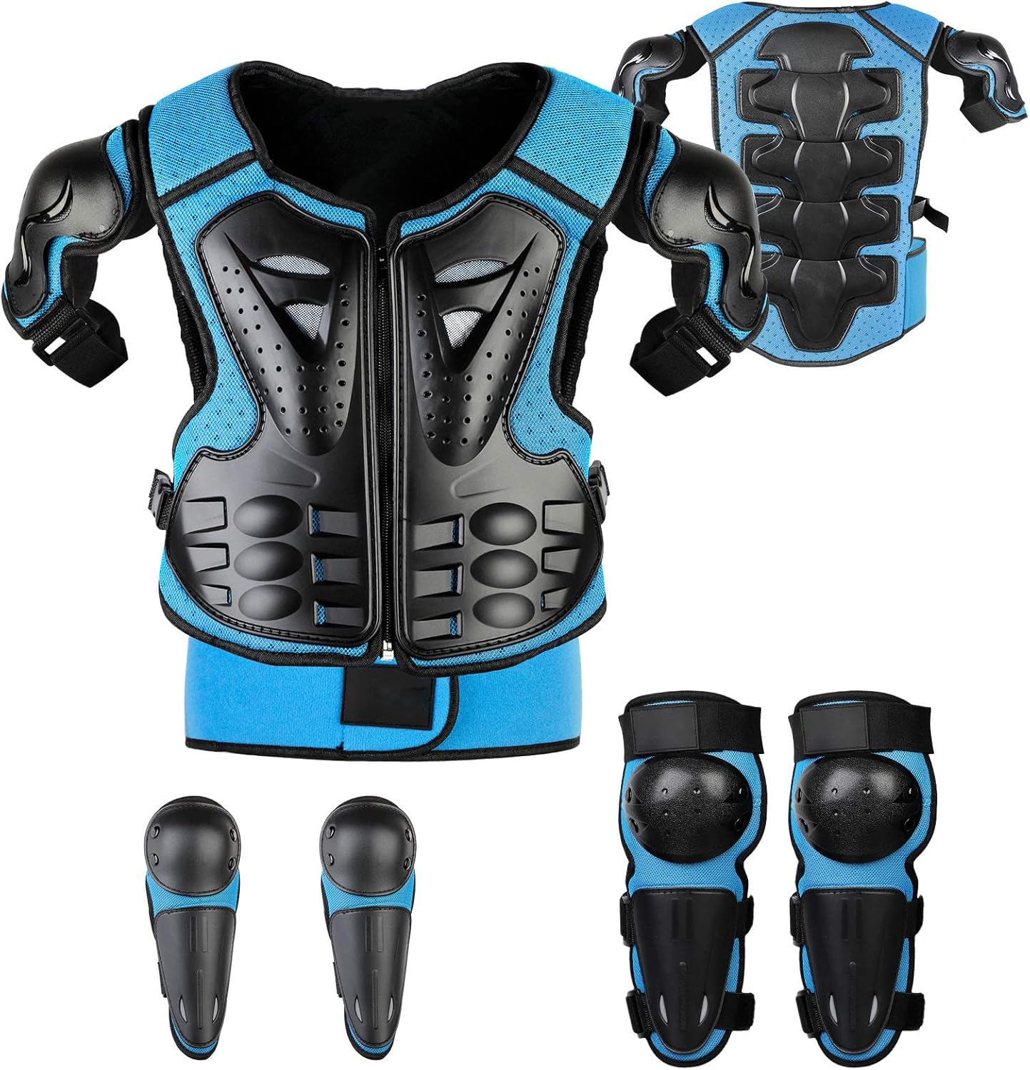 Kids' 5-Piece Protective Set – Knee, Elbow, Chest – Blue (4–14 years)