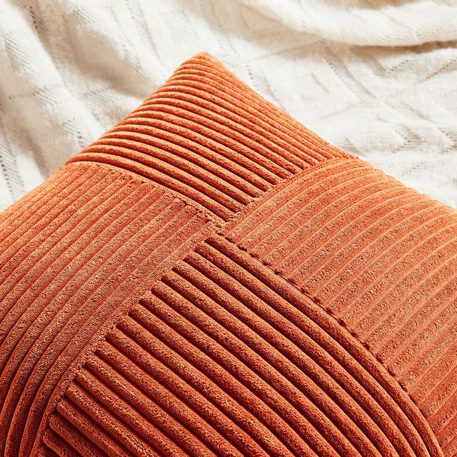 MIULEE Corduroy Cushion Covers 45x65cm - Striped, Dark Green, 2 Pieces