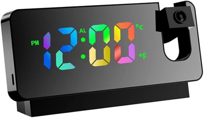 LED Alarm Clock with FM Radio and Dual Alarm – Digital Display, Black