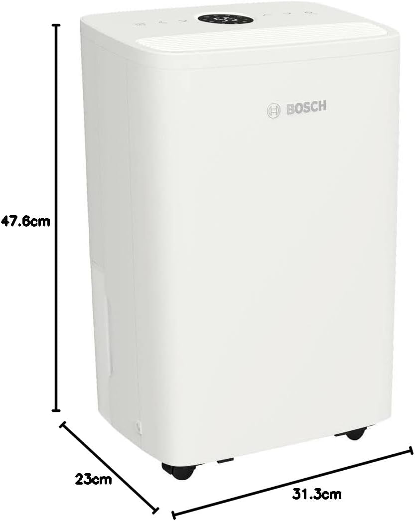 Bosch Dry 1000 – Quiet Dehumidifier for Rooms up to 17m², White