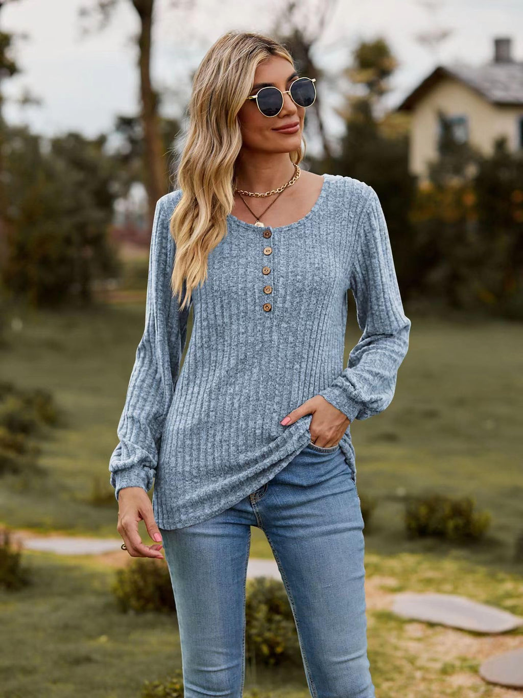 Women's Knitted Long-Sleeve T-Shirt