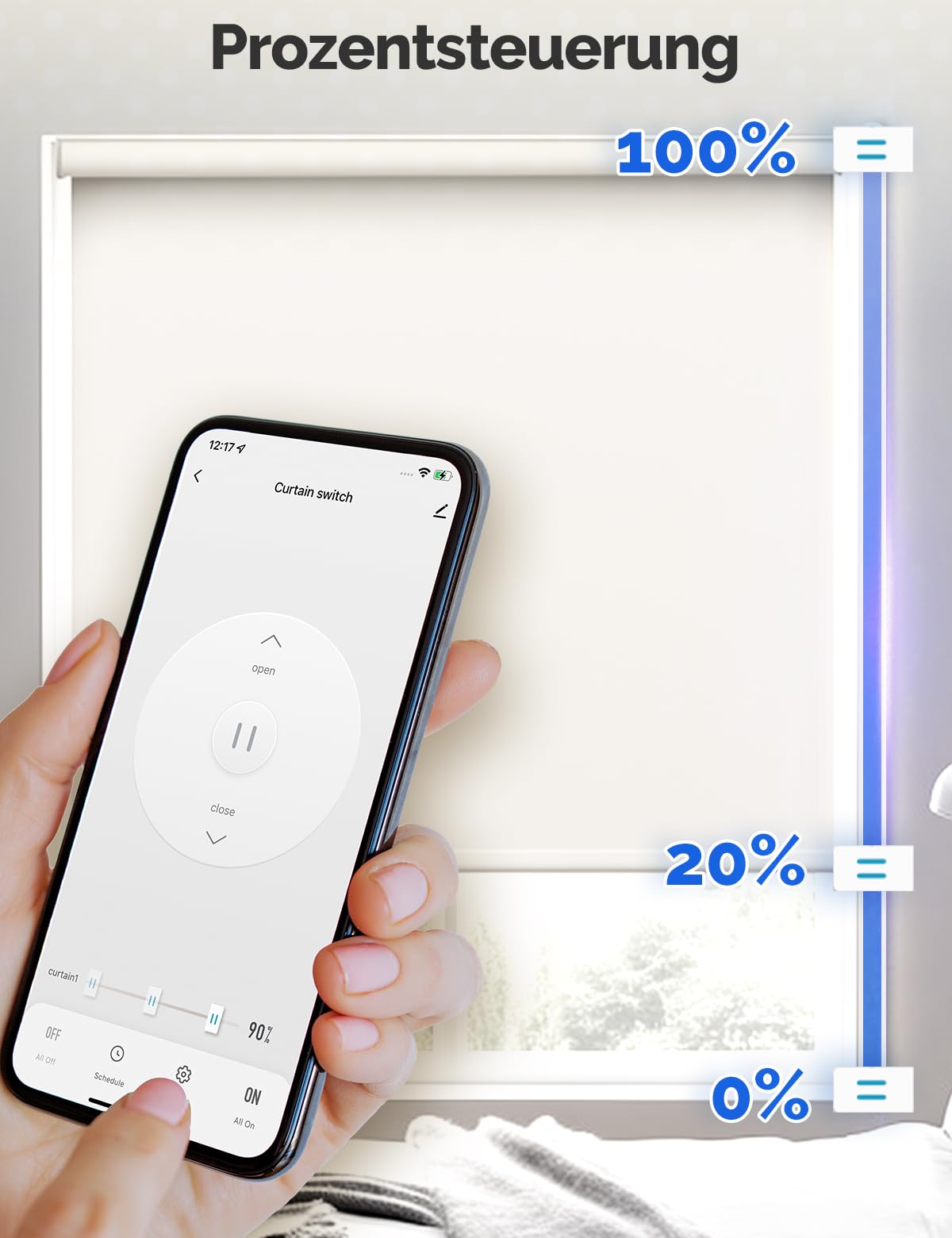 MOES Smart Blind Switch 2.5D Zigbee Alexa with Timer – 4 pcs