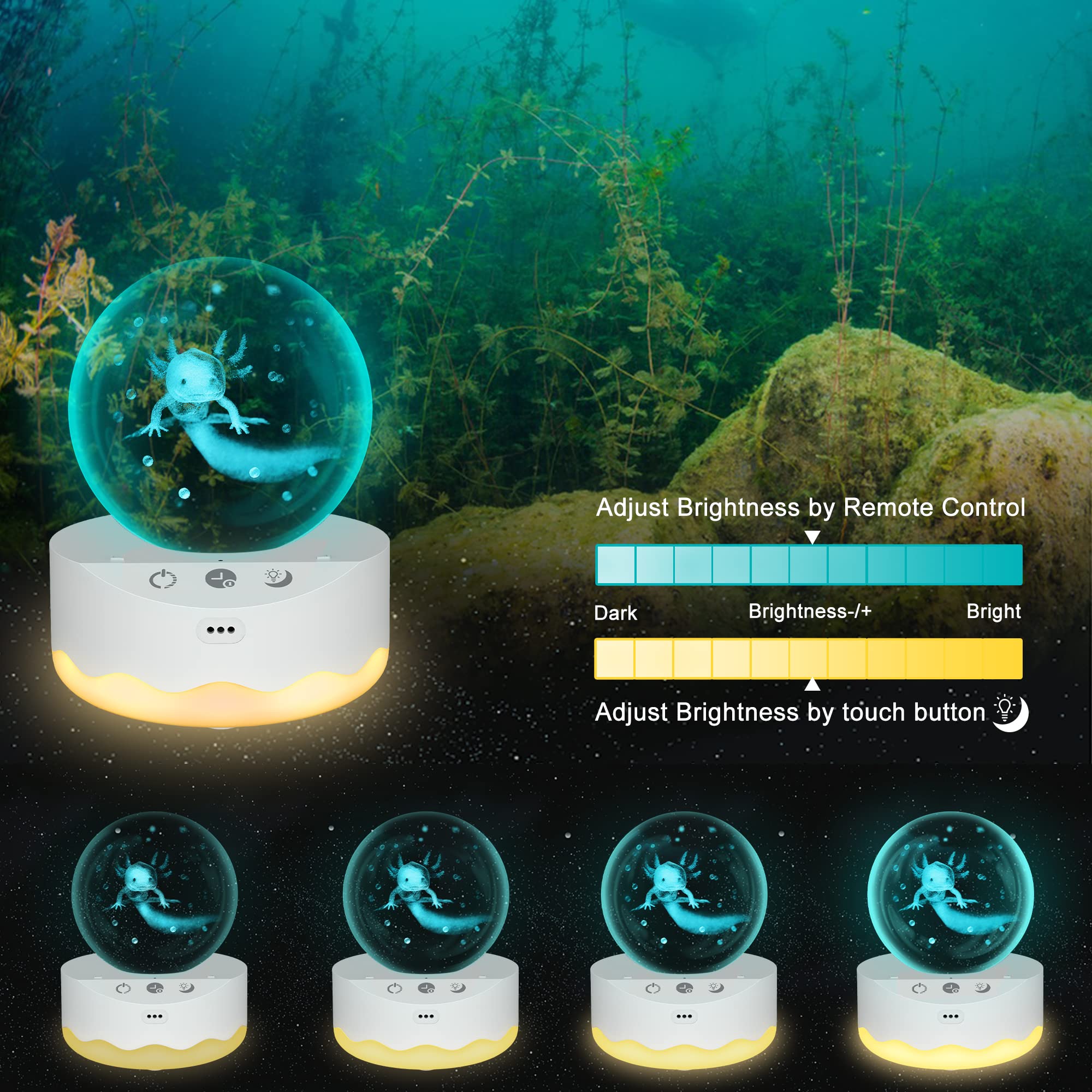 70mm Crystal Ball with Illuminated LED Base – Transparent, Decoration and Art