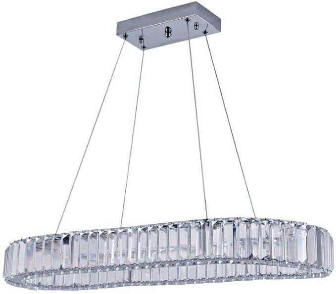 K9 Crystal Chandelier, Oval, 70 cm – Laser Cut, Adjustable Height 50–107 cm