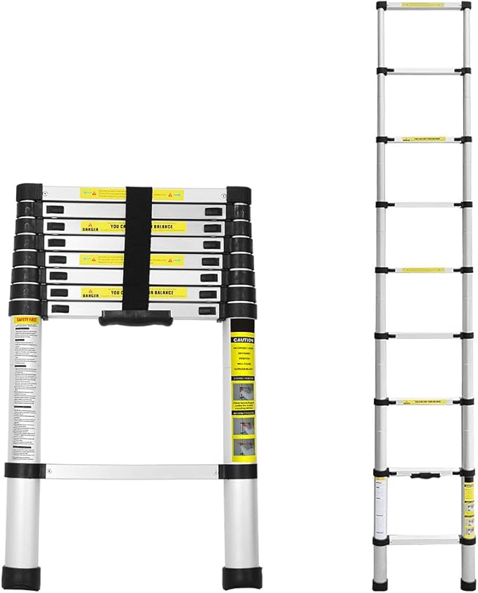 Aluminium telescopic ladder 2.6 m – 150 kg