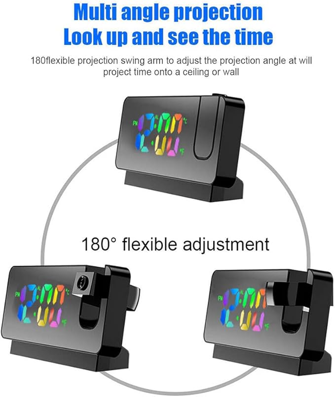 LED Alarm Clock with FM Radio and Dual Alarm – Digital Display, Black