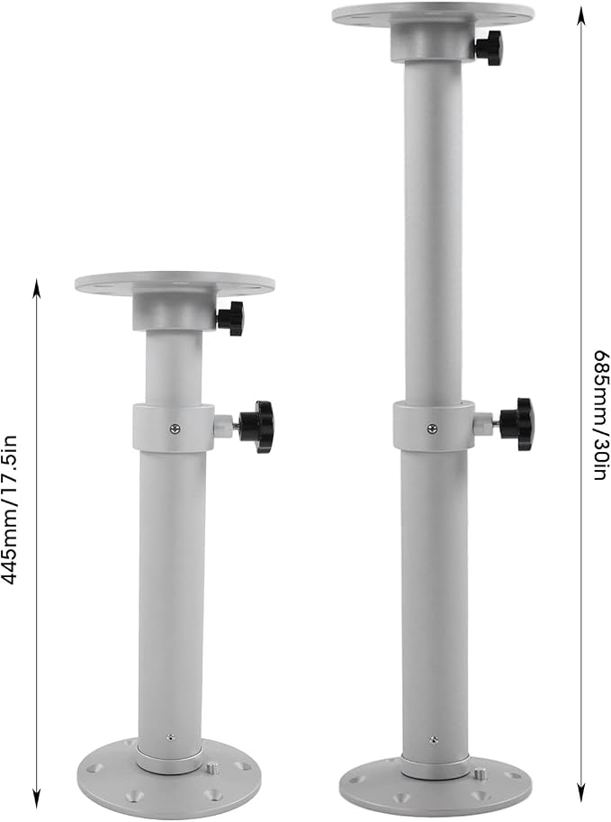 Noga do Stołu 460-685mm Regulowana Teleskopowa  – Aluminium | Łódź, Jacht, Kamper