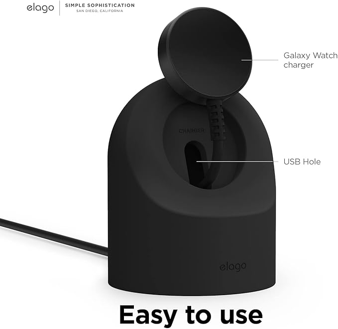 Elago GW2 Stojak na Ładowarkę Samsung Galaxy Watch 7/7 Ultra/6/6 Classic/5/5 Pro – Silikon, Tryb Nocny