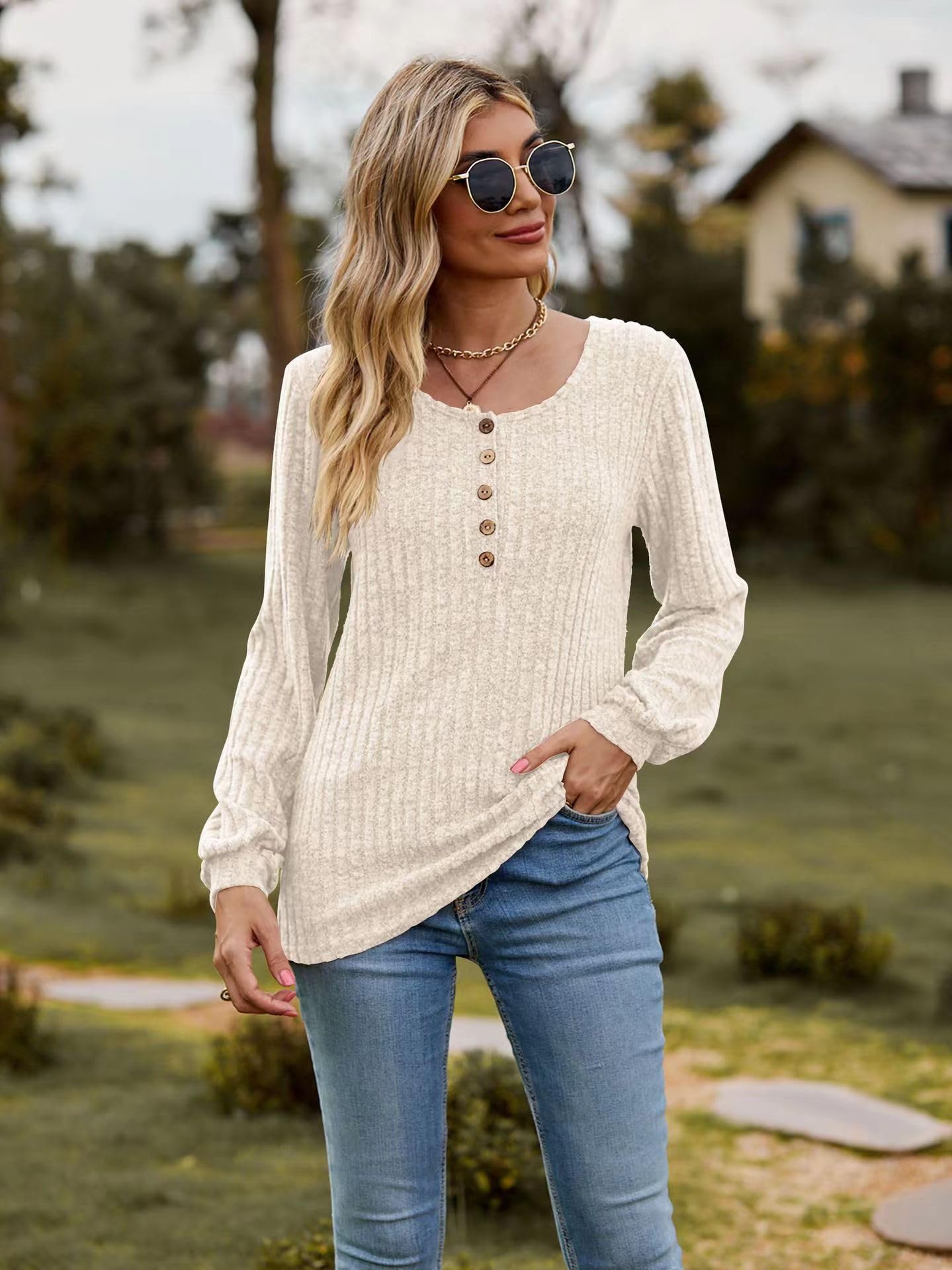 Women's Knitted Long-Sleeve T-shirt