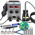 8586D 2-in-1 Hot Air Soldering Station and Soldering Iron, Adjustable Temperature 100-500°C – USB