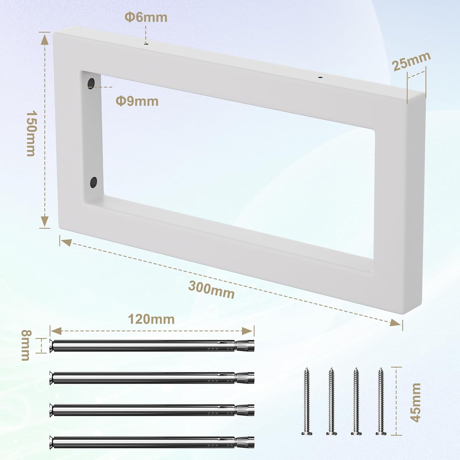 Wall Brackets for Washbasin 30 cm – Set of 4