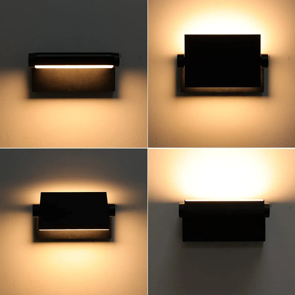 24W Zewnętrzna Lampa Ścienna  Wodoodporna IP65 Lampa LED do Wejścia i Tarasu – Czarna