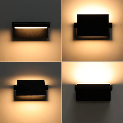 24W Outdoor Wall Light with Motion Sensor, Waterproof IP65 LED Lamp for Entrance and Terrace – Black