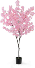 Artificial potted cherry blossom – pink, 150 cm, silk and plastic
