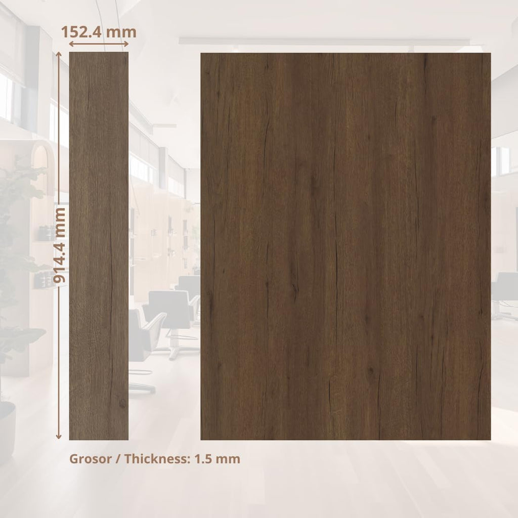 Samoprzylepna podłoga winylowa Orzech PCV 90x15cm – 5 m²