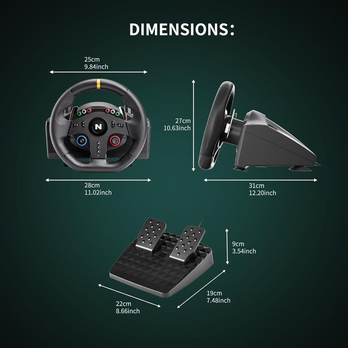 Kierownica Wyścigowa z Pedałami NITHO Drive Pro ONE V24 – | PC, PS4, Xbox One, Switch