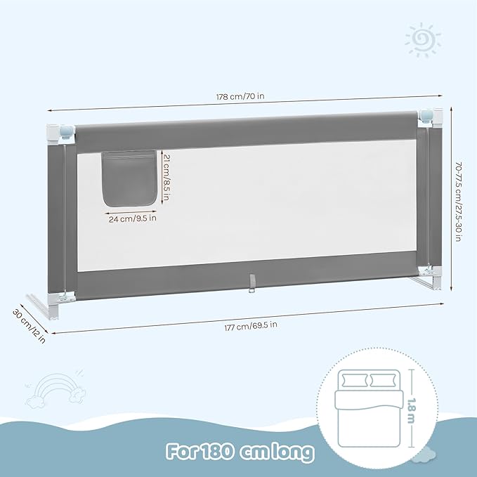 Baby cot barrier – 180cm