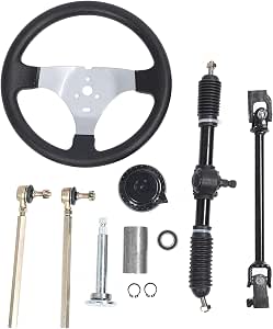Zestaw kierownicy 300mm stal dobra regulacja dla wózka golfowego gokart UTV