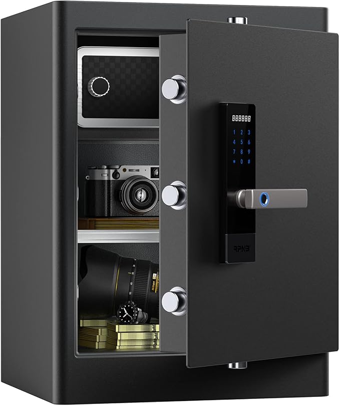 RPNB Biometric Safe 80L | Fingerprint + Code + 2FA | LED Lighting