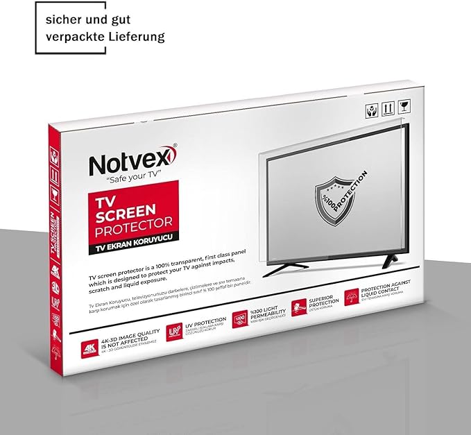 Notvex Ochrona Ekranu TV 55" — Przezroczysta Osłona Akrylowa