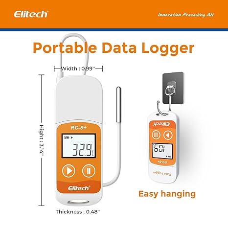 Elitech RC-5+ TE Reusable Temperature Data Logger 32000 Points with USB – High Accuracy