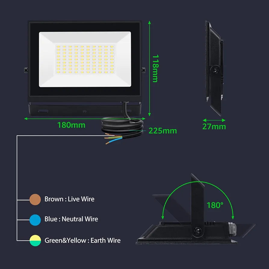 Lampa LED Aluminiowa IP65 – Regulowana, Wodoodporna