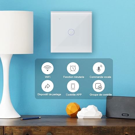 Włącznik WiFi 1-gang KETOTEK – sterowanie głosem, Alexa, Google