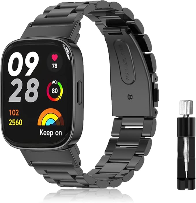 Pasek wymienny ze stali nierdzewnej do Xiaomi Redmi Watch 3 – czarny