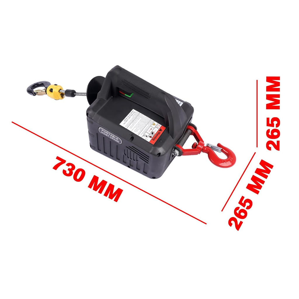 NEWTRY 3-in-1 Electric Winch 500 kg – Wireless Remote, 7.6 m Rope, 1500 W