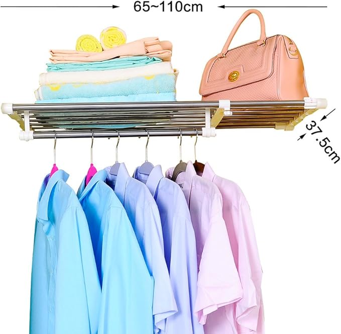 Wysuwana Półka z Wieszakiem – Regulowana 45–70 cm, Nośność 20 kg
